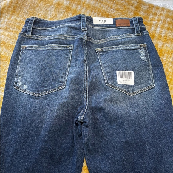 LIMITED TIME ONLY Judy Blue Full Size Mid Rise Hand Sand & Destroy Bootcut Jeans - Picture 14 of 16